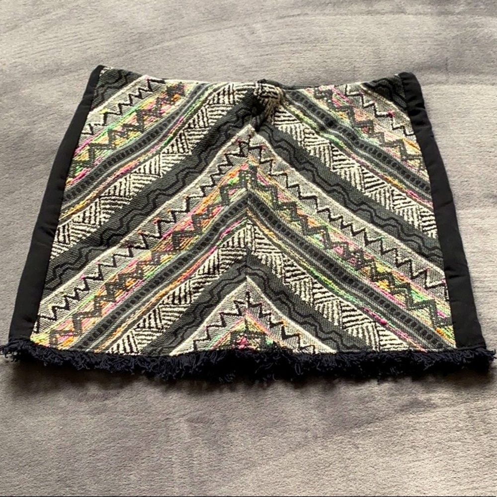 Neon Stitch Fringe Skirt
